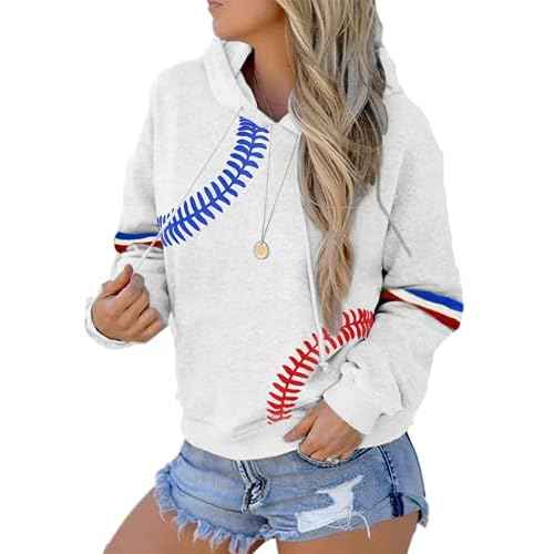 Womens Baseball Hoodie Baseball Sweatshirts Long Sleeve Tops Lightweight Hoodie Workout Shirt