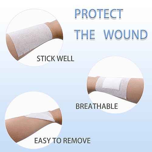 2 Rolls Non-Woven Cover Roll Stretch Tape 10.9 Yard Non-Woven Adhesive Bandages Breathable Bandage Tape(1.96 Inch, 3.14 Inch)