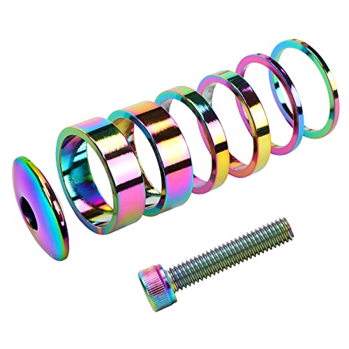 Rainbow 1-1/8 Inch Bicycle Headset Spacer Kit with Stem Cap & Bolt