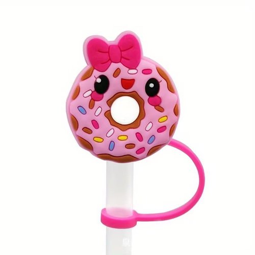 Donut Straw Cover for Stanley 40&30 Oz Cup, 8mm Silicone Straw Covers Cap for Stanley Cup Accessories, Cute Topper for Tumblers, Cap Stopper for Reusable Straws Tip Lids（DM591）