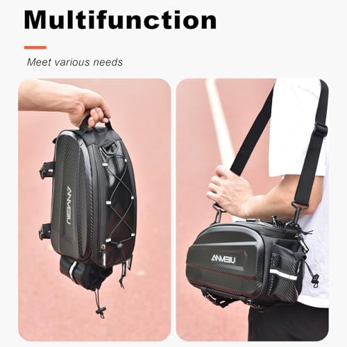 Waterproof Bike Rack Bag 6L Pannier with Rain Cover & Installation Straps