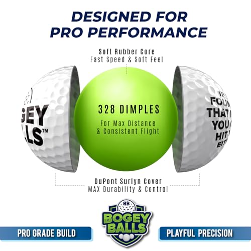Golf Balls 3 Pack - Novelty Bogey Balls for Fun and Performance