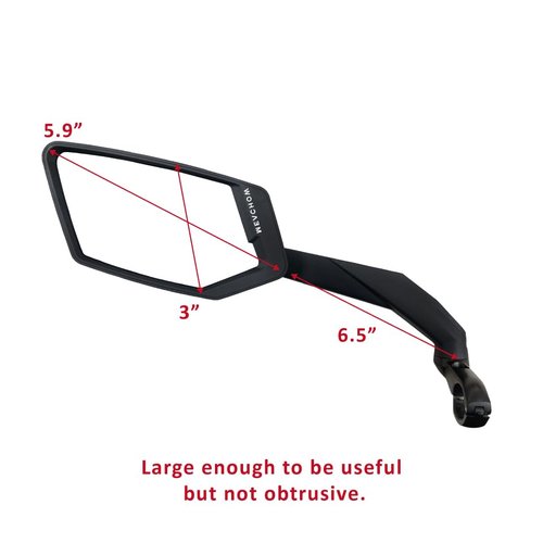 MEACHOW 2024 NEW Handlebar Bike Mirror, Scratch Resistant Glass Lens, Ultra-HD, E-bike Mirror, Bicycle Mirror, (Silver Left Side) ME-015LS