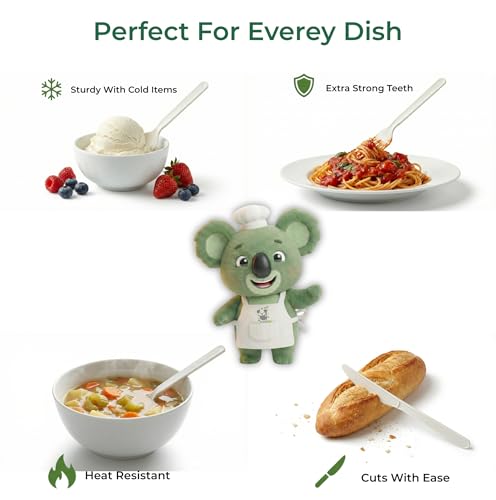 Combo Pack 400 Compostable Eco-Friendly Disposable Cutlery Set - 7 Inch