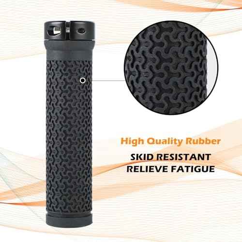 Bike Handlebar Grips 131mm Rubber Ergonomic Anti-Slip Bicycle Grips with End Caps & Screws, Shock-Absorbing Comfortable Lock-On Grips for 22.2mm MTB BMX Folding Bike E-Bike City Scooter