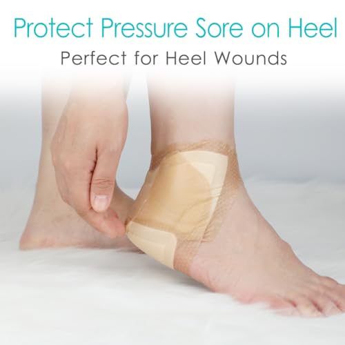 Large Pack of 3 Silicone Heel Border Foam Dressings 8x8 Inches for Wound Care