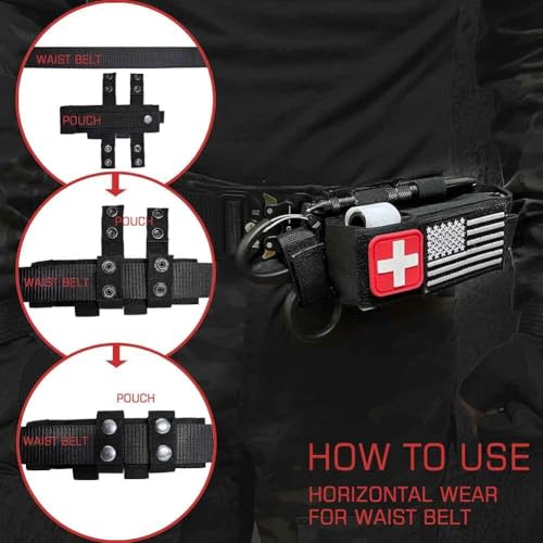 2 Pack Tourniquet Pouch with Laser Cut Molle System for Duty Belt - Black