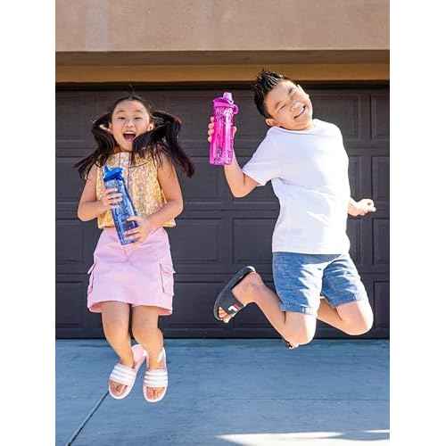 Pogo Plastic Water Bottle with Chug Lid and Carry Handle, Reusable, BPA Free, Dishwasher Safe, Perfect for Travel, School, Outdoors, and Gym | 18oz, 32oz, 40oz, 64oz
