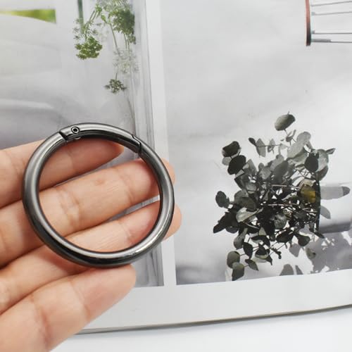 2 Inch Black Carabiner Clips Set with Spring Gate for DIY Crafts & Keychains