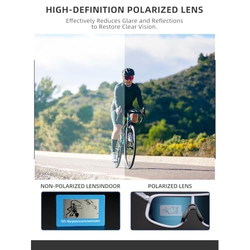 ROCKBROS Polarized Cycling Glasses Baseball Sunglasses Polarized Sunglasses for Men Womens UV400 Sports Sunglasses