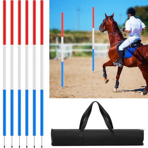 Horse Training Agility Poles Set - 6 Pack, 6ft Impact-Resistant Plastic, High Visibility