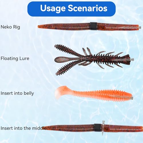 1/16 oz Tungsten Nail Weights for Neko Wacky Rig Fishing - 12 pcs