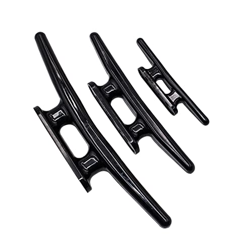 Black Nylon Dock Cleats 5 Inch - 4 Pack with Screws for Marine Docking