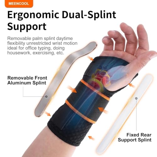 Medium Left Hand Carpal Tunnel Wrist Brace Night Support with Splint