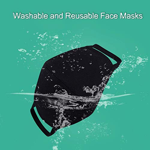Black Face Mask Cloth Reusable for Adults - Comfortable & Windproof - Black