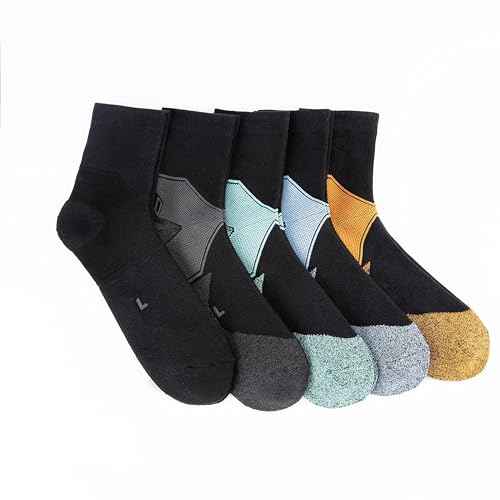 GLENMEARL Mens Crew Socks, 5 Pair Cushioned Work Socks for Men, Cotton Athletic Boot Sock, Moisture Wicking Sock for Hiking