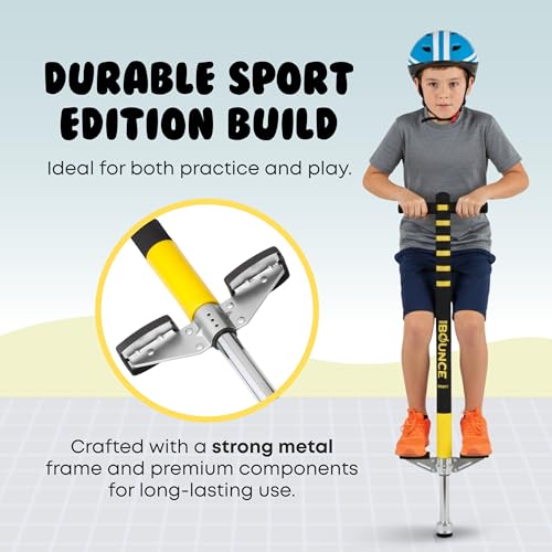 Kids Pogo Stick for 40-80 Lbs - Black & Yellow Durable Outdoor Toy