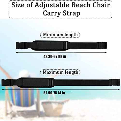 Carry Strap for Beach Chair Folding Chair, Adjustable Replacement Folding Chair Shoulder Strap for Beaches Camping Fishing Backpacking Picnics