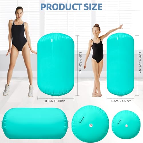 Inflatable Gymnastics Barrel for Back Handspring Training - Purple, 47.2x23.6 Inches