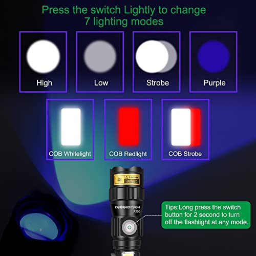UV Blacklight Flashlight 365nm with Rechargeable USB for Detection & Outdoor Use