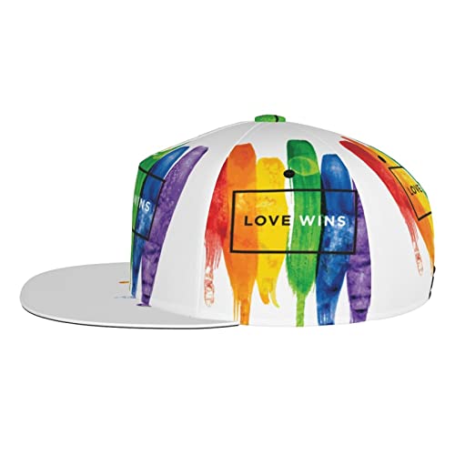 Rainbow Pride LGBT Baseball Cap Flat Bill Adjustable Strapback Hat Men Women