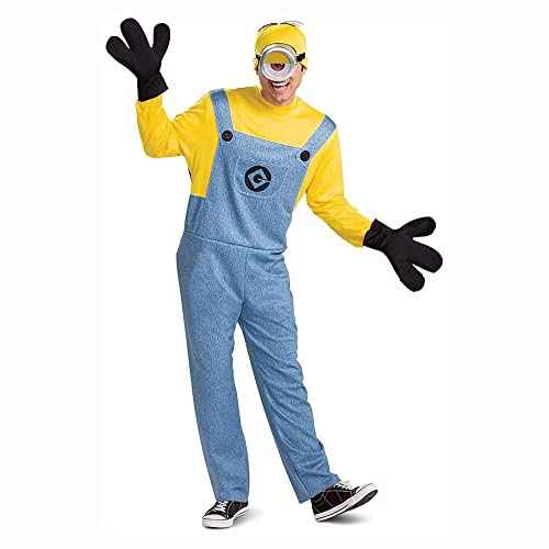 Disguise Men Stuart Adults, Official Minions Costume Jumpsuit Outfit with Goggles and Hat