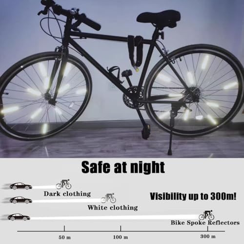 72 Pcs 3M Spoke Reflectors for Bicycles, 360¡Æ Visibility Bike Spoke Reflectors, Bike Wheel Reflector Tube, Bike Spoke Skins, Waterproof Warning Spoke Lights Covers for Night Cycling Riding