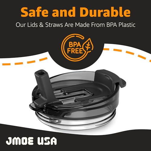 Jmoe USA 40 oz Replacement Lid For Yukon Fit Forty Tumbler With Handle | 2 in 1 Straw Lid | Made of BPA Free Tritan Plastic | 100% Leakproof Design | Dishwasher Safe (2-Pack)