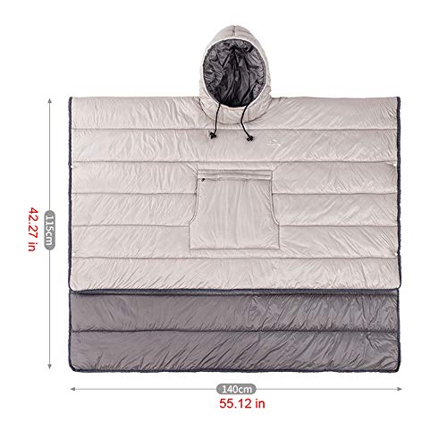 Wearable Hooded Blanket Sleeping Bag - Lightweight Thermal Cloak for Camping Hiking