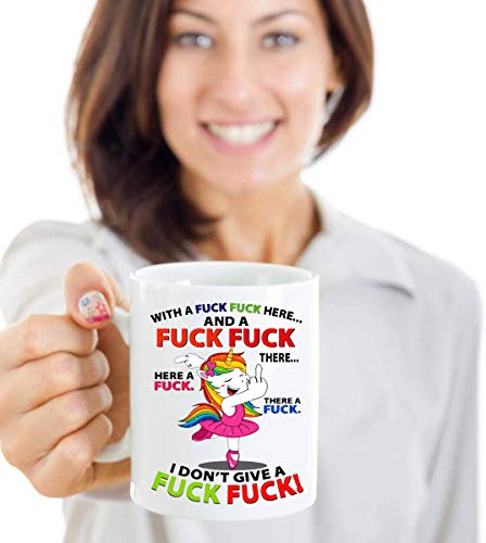 Funny Heart Handle Coffee Mug - 11oz Ceramic Gift for Women, Men, Lovers, Birthday