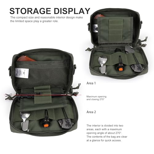 Mardingtop 600D Cordura Tactical Molle Pouch Small Military Organizer Ranger Green