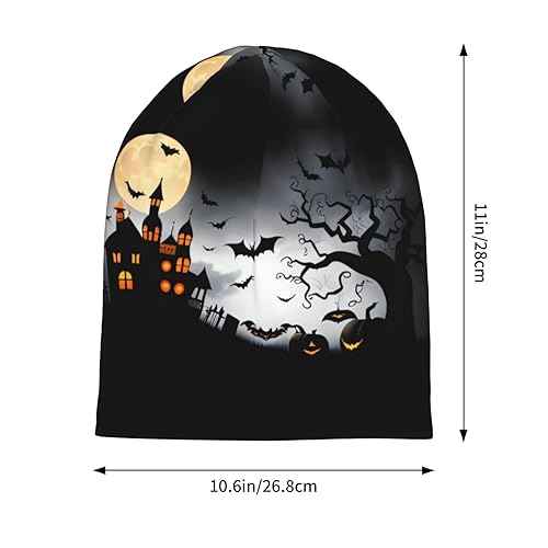 Funny Halloween Beanie Chemo Hat Cancer Headwear Knit Hats Baggy Slouchy Skull Cap for Women Men Gifts