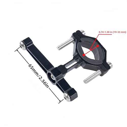 Adjustable Bike Water Bottle Cage Adapter,Anodized Aluminum Alloy Mount for Handlebars Seatposts,Universal Adapter for MTB/Road/E-Bike/Kids Bike, Includes Hex Wrench Anti-Slip Spacers (1, Black)