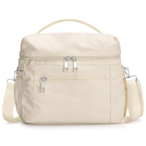 DALINDA Insulated Leak-Proof Lunch Bag for Men Women Beige 7L