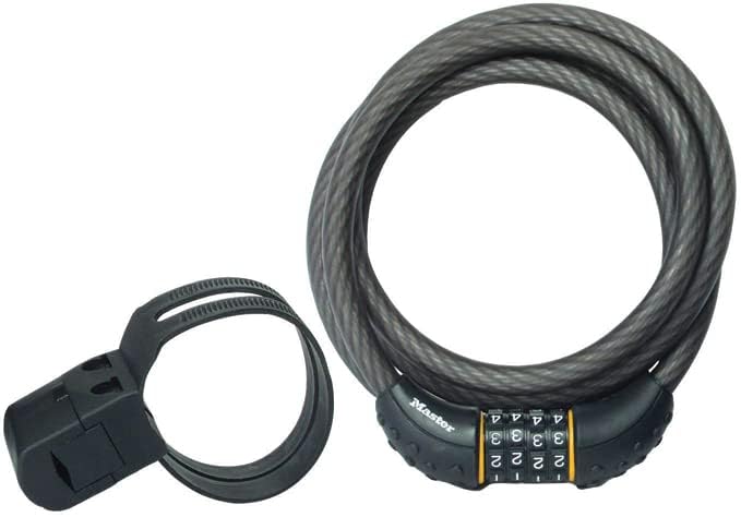 Master Lock Cable Lock, Set Your Own Combination Bike Lock, 6 ft. Long, Black, 8122D
