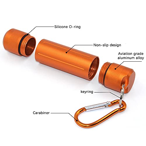 Smell Proof Airtight Storage Containers Set with Carabiners - Waterproof Aluminium Seed Jars for Outdoors Survival