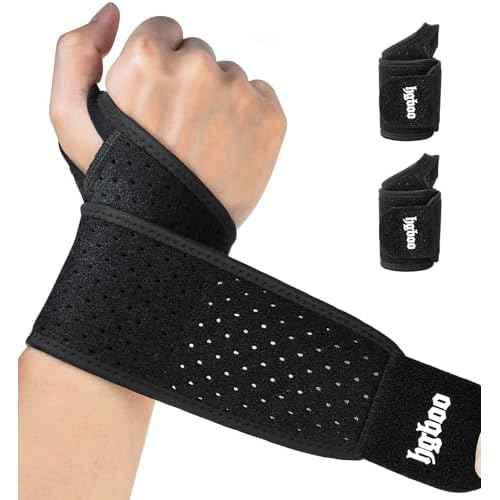 Breathable Wrist Support Brace for Men Women - Adjustable Compression Wrist Wrap for Joint Stability, Sports, Pain Relief, Carpal Tunnel Syndrome - Soft & Skin-Friendly, All-Day Comfort (Black)