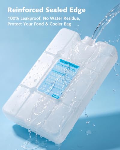 Reusable Gel Ice Packs for Cooler and Lunch Box - Set of 4 Slim Freezable Ice Packs