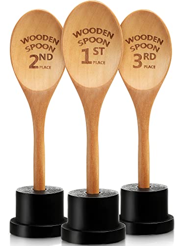 Highergo 8.66 Inch Golden Spoon Award Trophy Set - Chili Cook Off Prizes
