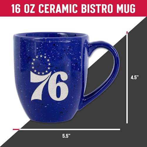 Philadelphia 76ers 16oz Team Color Ceramic Coffee Mug - Laser Engraved Speckled Design