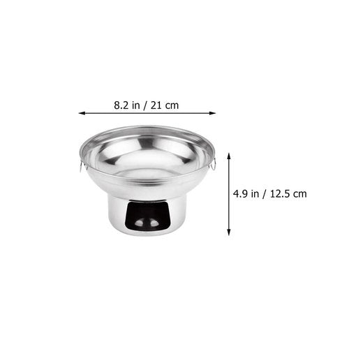 TOYANDONA Stainless Steel Alcohol Furnace Hot Pot Set, Portable Cooking Pot for Kitchen, Camping, and Outdoor Food Heating, 8.26X8.26X4.92 Inch, Silver