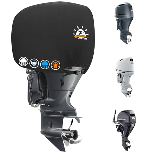 Outboard Motor Cover Waterproof Heavy Duty for 25 HP Motor - Black
