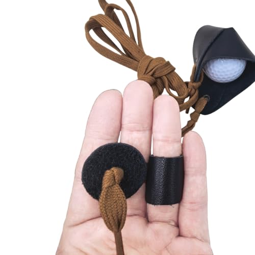 Handmade Buffalo Skin Shepherd Sling with Adjustable 47-Inch Rope - Outdoor Hunting & Recreation
