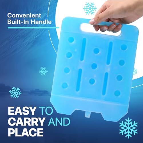 XL 4-Pack Reusable Large Ice Packs for Coolers - Long Lasting Freezer Ice Blocks for Camping, Beach & Road Trips