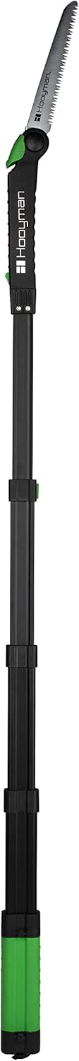 Hooyman Extendable Tree Saw with Compact Design, Detachable Handsaw and Telescoping Pole, No-Slip H-Grip, Impulse Hardened Teeth, and Wrist Lanyard for Tree Trimming, Hunting, Camping, and Outdoors