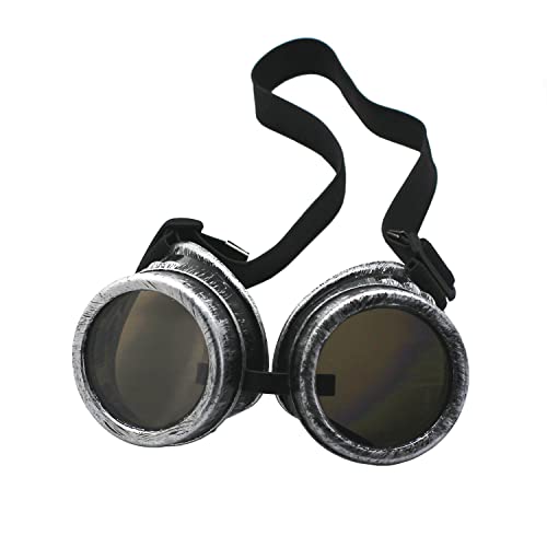 WEICHUAN Vintage Steampunk Goggles Mad Scientist Goggles Cosplay Punk Glasses for Adult, Women, Men Halloween Costume