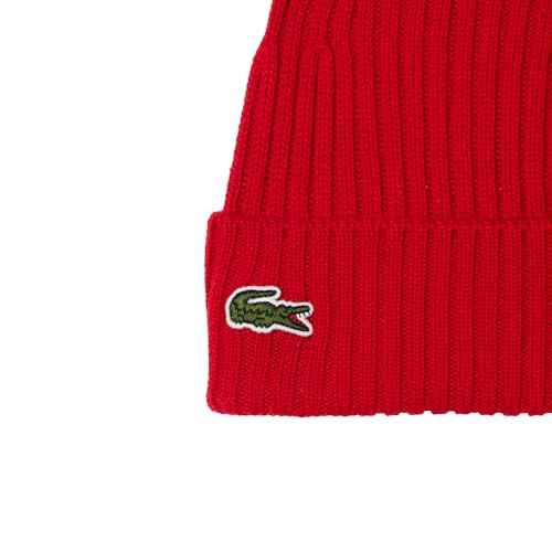Lacoste Mens Rib Knit Brushed Wool Beanie