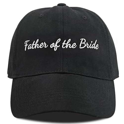 Father of the Bride Embroidered Bridal Hat - One Size Adjustable Cotton Cap