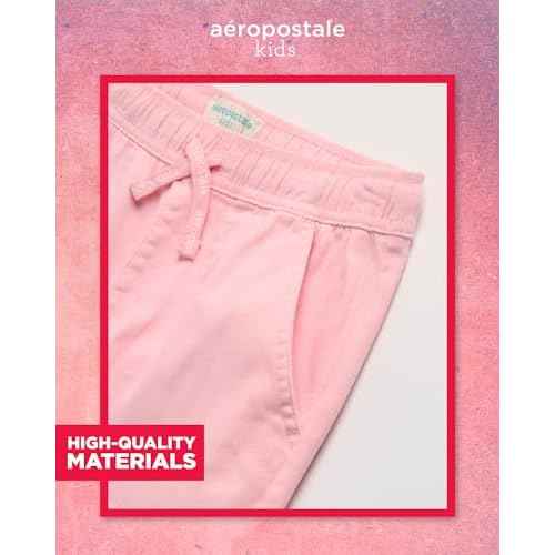 AEROPOSTALE Girls Cargo Pants - Casual Twill Joggers Baggy Sweatpants for Girls with Elastic Drawstring Waist (Sizes: 7-16)