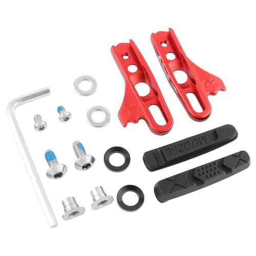 Bike Carbon Fiber Rim Brake Pads, 1 Pair Bicycle C-Brake Blocks Shoes Matte Aluminum Alloy Brake Boots for Front and Rear Wheel